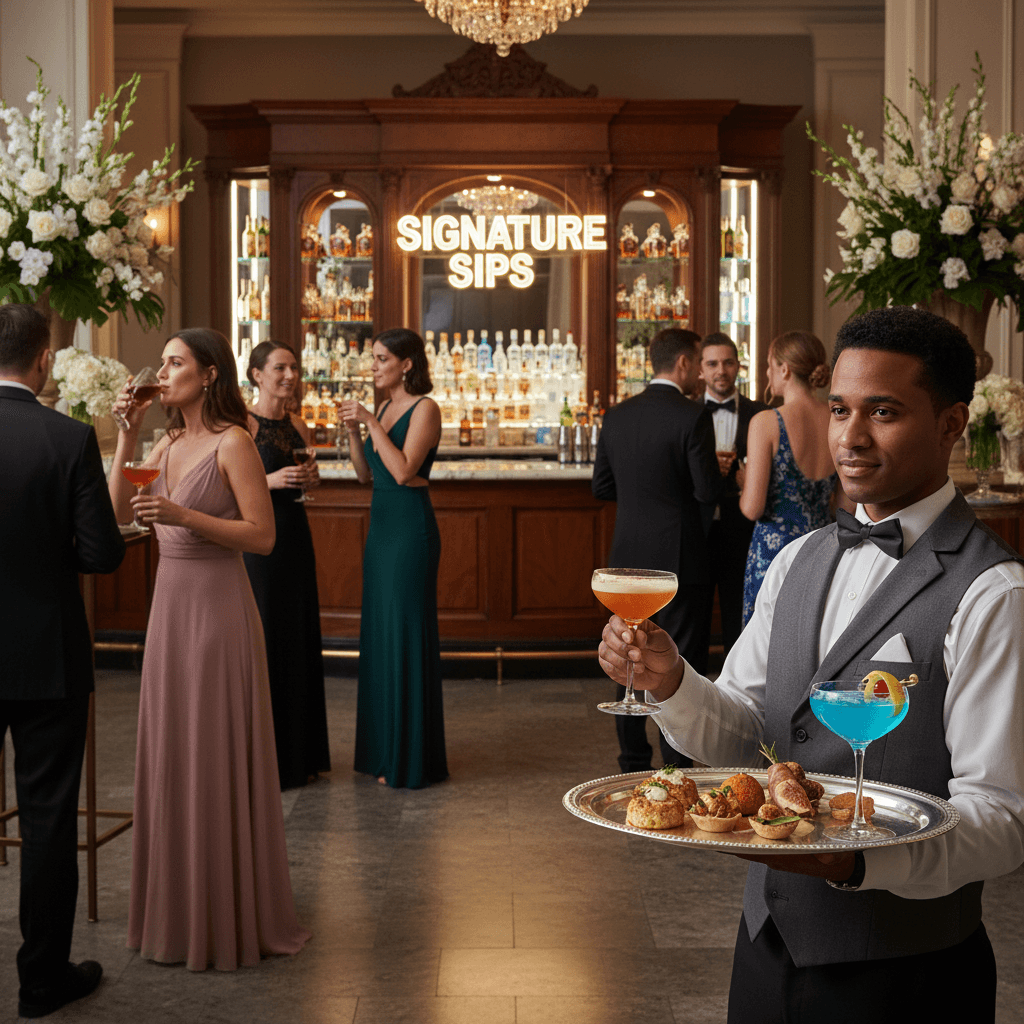 Appetizer service and cocktail presentation